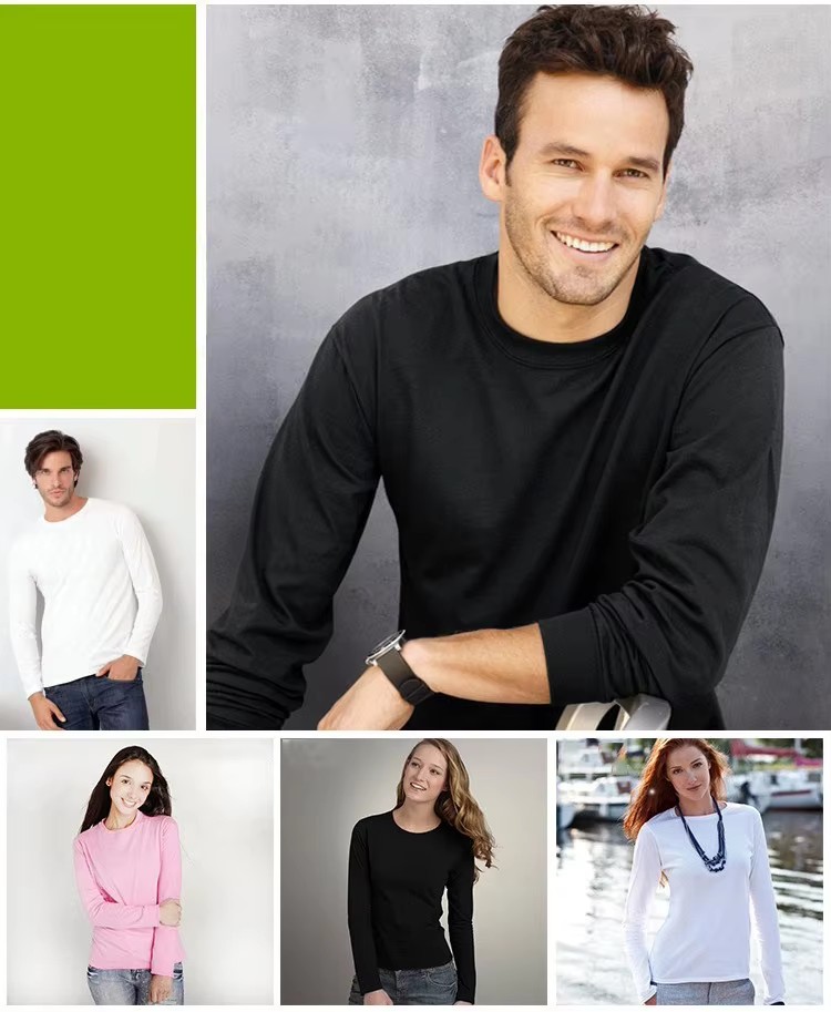 180g 100% Cotton Regular Shoulder Long-Sleeve T-Shirt